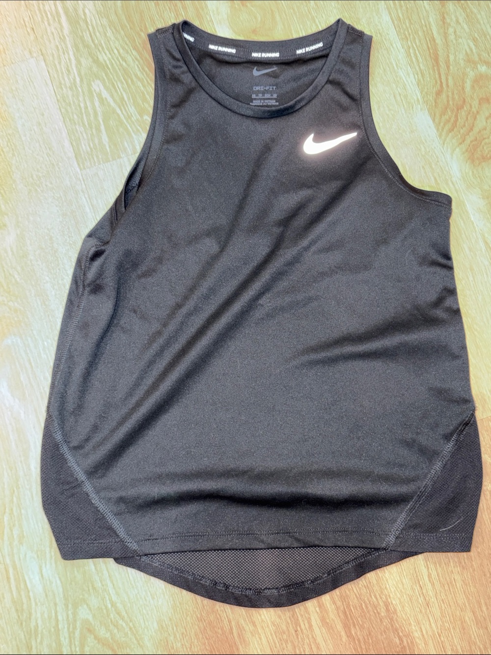 Nike Black Women's Dri-FIT Training Tank with White Swoosh